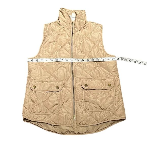 First Love Tan Quilted Vest With Gold Tone Hardware, Size S - Picture 3 of 8